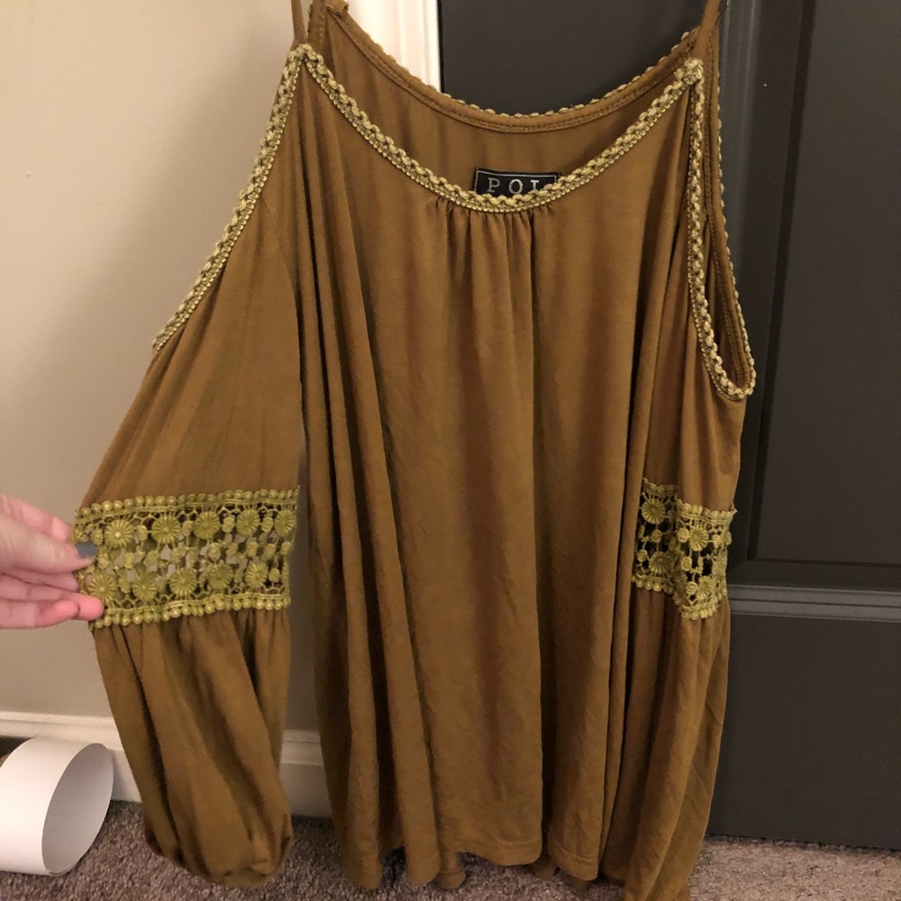 Off the shoulder olive top
